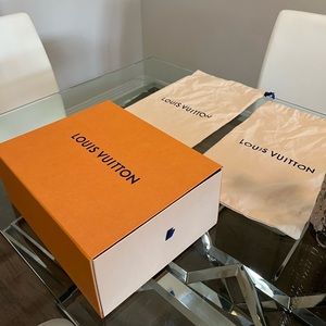 Louis Vuitton shoes box and dust bags.